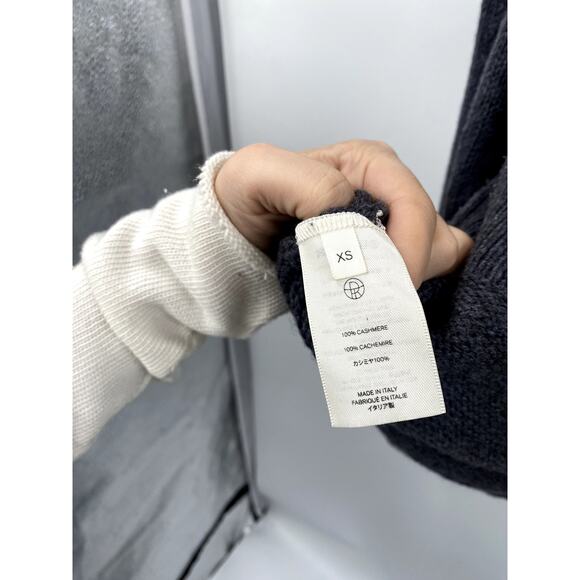 The Row Baudelia Deep V Neck 100% Cashmere Oversized Sweater Tunic Grey - Picture 8 of 10